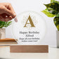 Happy Birthday Alfred v01 - Circle Acrylic Plaque