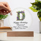 Happy Birthday Diamond v02 - Circle Acrylic Plaque