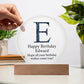 Happy Birthday Edward v03 - Circle Acrylic Plaque