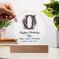 Happy Birthday Olga v02 - Circle Acrylic Plaque