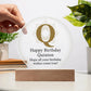 Happy Birthday Quinton v01 - Circle Acrylic Plaque