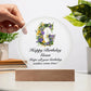 Happy Birthday Gwen v02 - Circle Acrylic Plaque