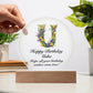 Happy Birthday Usha v02 - Circle Acrylic Plaque
