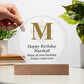 Happy Birthday Marshall v01 - Circle Acrylic Plaque