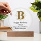 Happy Birthday Brad v01 - Circle Acrylic Plaque
