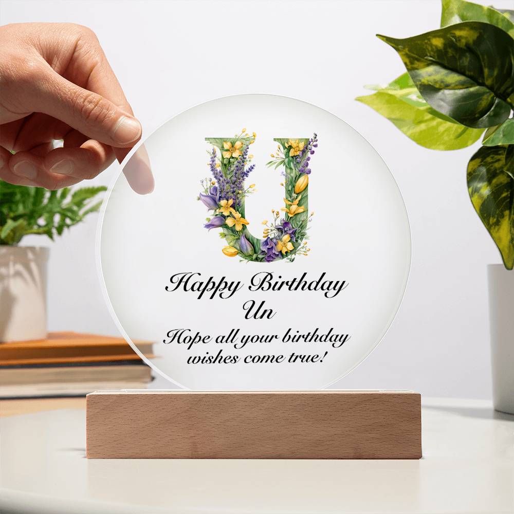 Happy Birthday Un v02 - Circle Acrylic Plaque