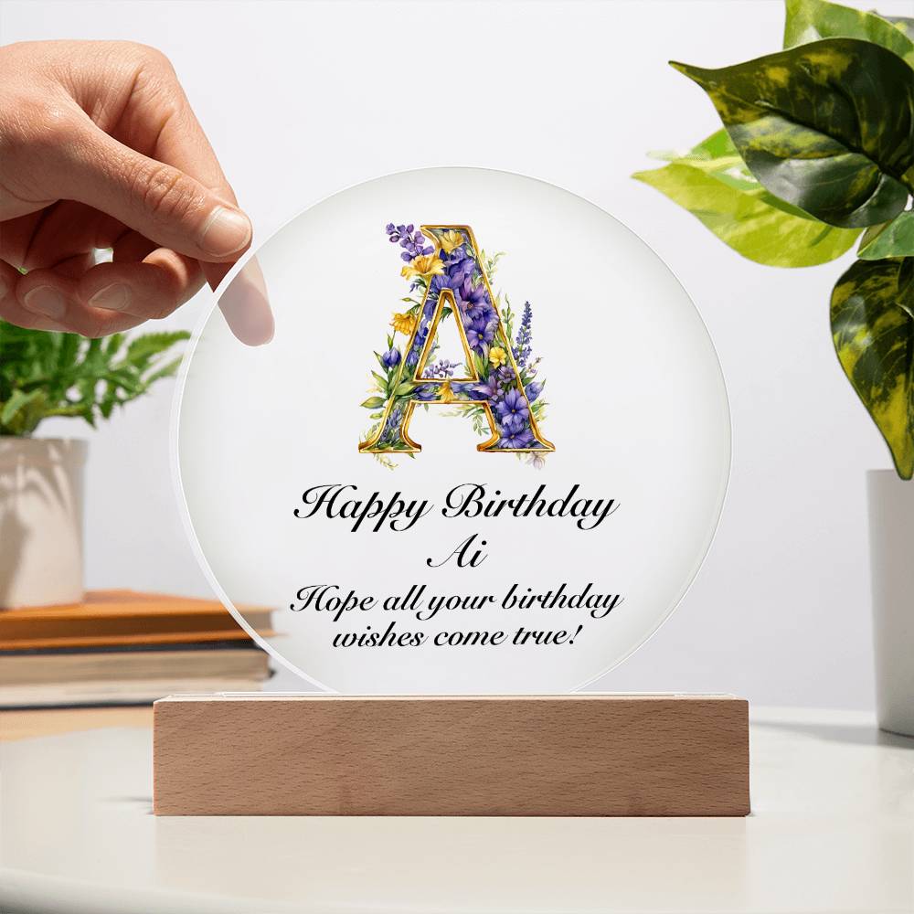 Happy Birthday Ai v02 - Circle Acrylic Plaque