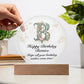 Happy Birthday Bernice v01 - Circle Acrylic Plaque