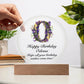 Happy Birthday Odessa v02 - Circle Acrylic Plaque
