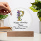 Happy Birthday Peggy v02 - Circle Acrylic Plaque