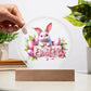 Happy Easter Bunny Sign 09 - Circle Acrylic Plaque
