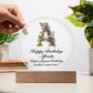Happy Birthday Alfreda v02 - Circle Acrylic Plaque