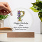 Happy Birthday Pam v02 - Circle Acrylic Plaque