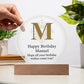 Happy Birthday Manuel v01 - Circle Acrylic Plaque