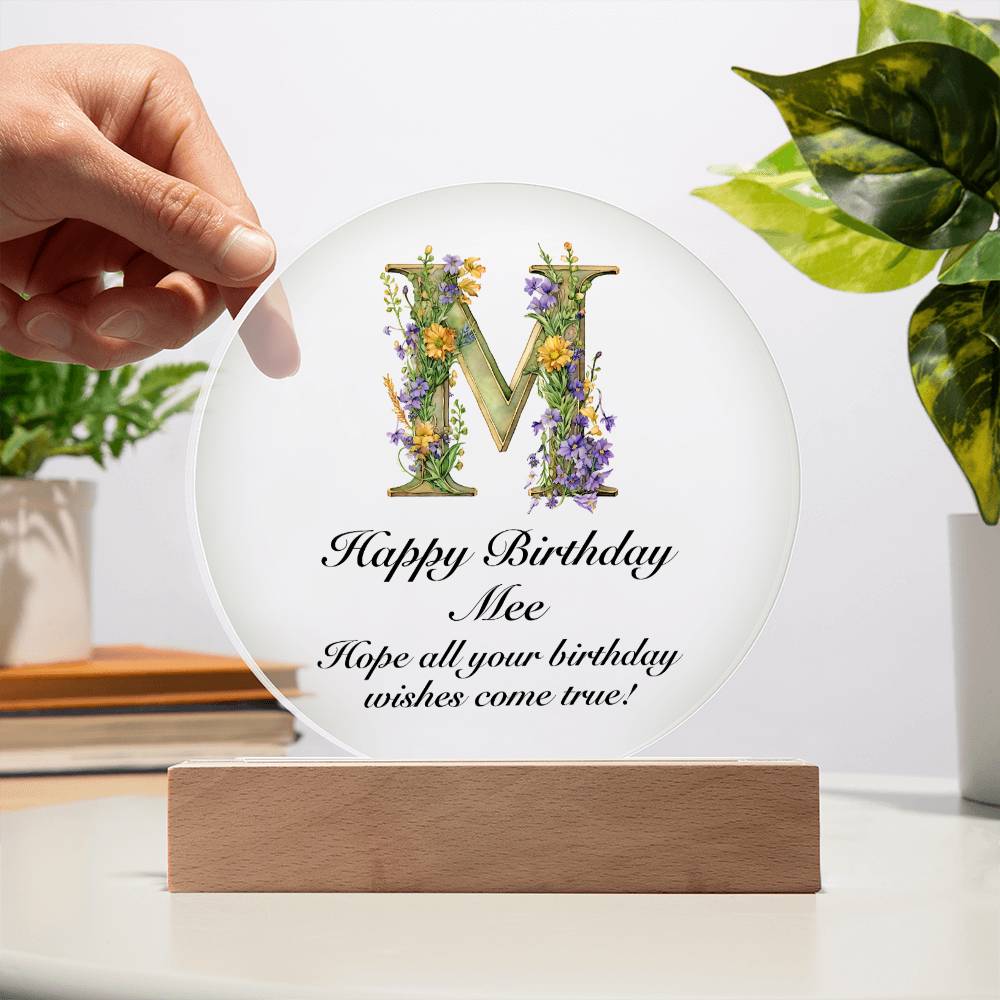 Happy Birthday Mee v02 - Circle Acrylic Plaque
