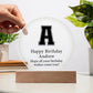 Happy Birthday Andrew v02 - Circle Acrylic Plaque