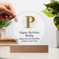 Happy Birthday Phillip v01 - Circle Acrylic Plaque