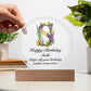 Happy Birthday Sade v02 - Circle Acrylic Plaque