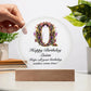 Happy Birthday Quinn v02 - Circle Acrylic Plaque