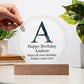 Happy Birthday Andrew v03 - Circle Acrylic Plaque