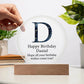 Happy Birthday Daniel v03 - Circle Acrylic Plaque