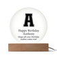 Happy Birthday Anthony v02 - Circle Acrylic Plaque