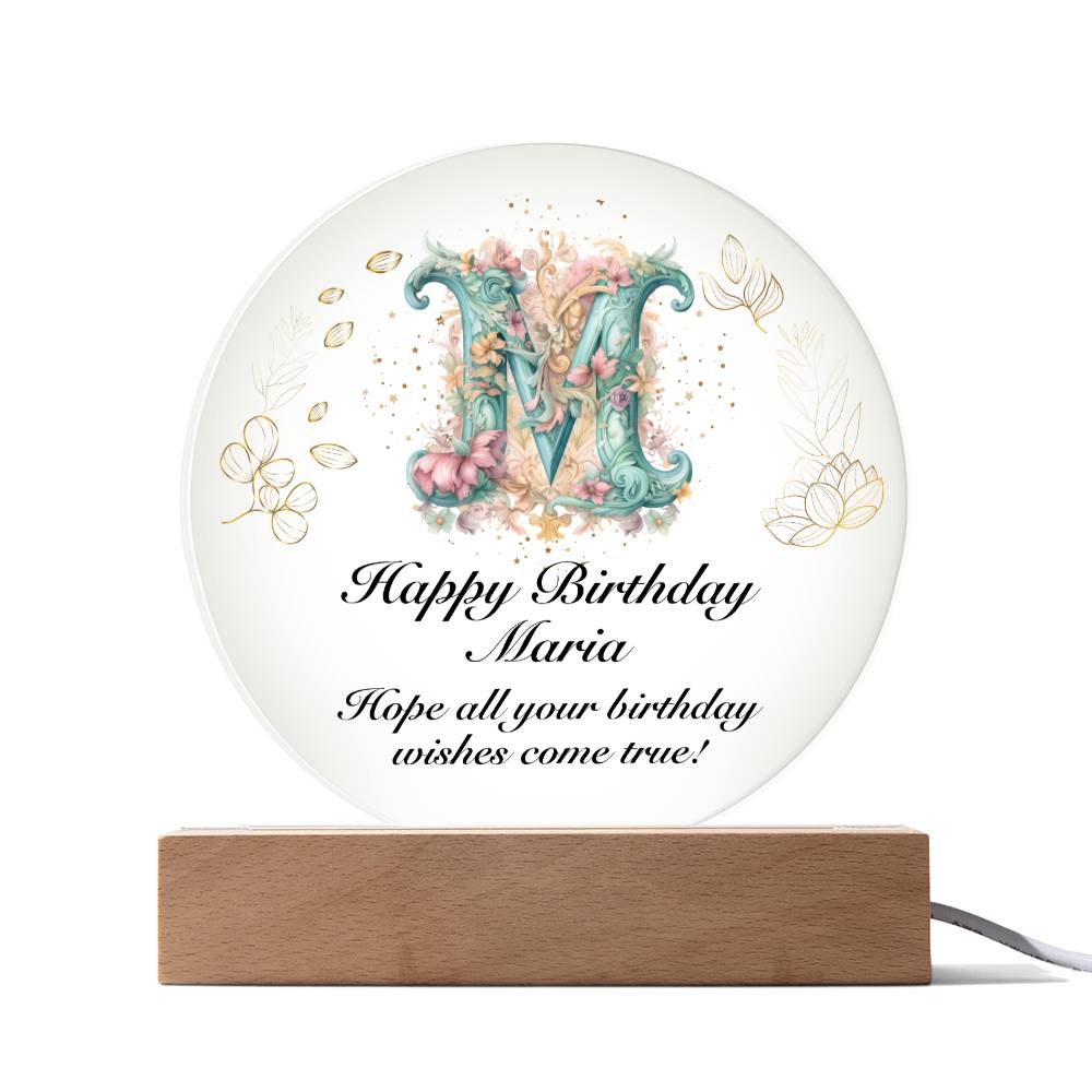 Happy Birthday Maria v01 - Circle Acrylic Plaque