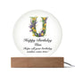 Happy Birthday Una v02 - Circle Acrylic Plaque