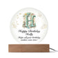 Happy Birthday Holly v01 - Circle Acrylic Plaque