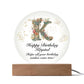 Happy Birthday Krystal v01 - Circle Acrylic Plaque