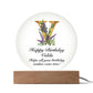 Happy Birthday Valda v02 - Circle Acrylic Plaque