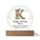 Happy Birthday Karen v01 - Circle Acrylic Plaque