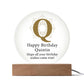Happy Birthday Quintin v01 - Circle Acrylic Plaque