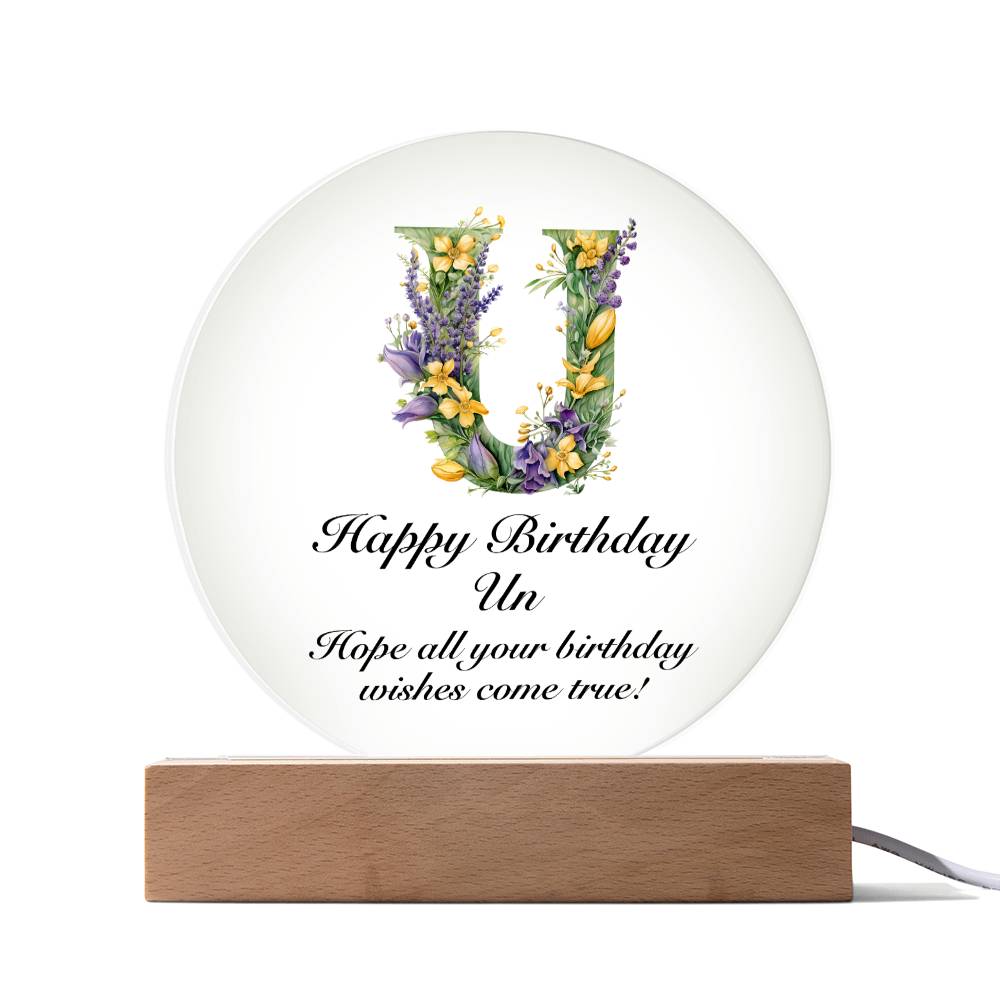Happy Birthday Un v02 - Circle Acrylic Plaque