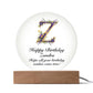 Happy Birthday Zandra v02 - Circle Acrylic Plaque