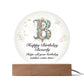 Happy Birthday Beverly v01 - Circle Acrylic Plaque