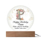 Happy Birthday Peggy v01 - Circle Acrylic Plaque