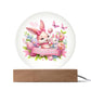 Happy Easter Bunny Sign 02 - Circle Acrylic Plaque