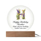 Happy Birthday Heather v02 - Circle Acrylic Plaque