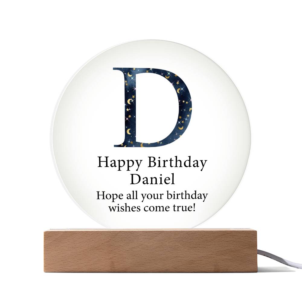 Happy Birthday Daniel v03 - Circle Acrylic Plaque