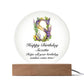 Happy Birthday Suzette v02 - Circle Acrylic Plaque