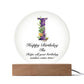 Happy Birthday Ila v02 - Circle Acrylic Plaque