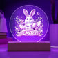 Happy Easter Bunny Sign 07 - Circle Acrylic Plaque