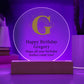 Happy Birthday Gregory v01 - Circle Acrylic Plaque