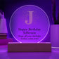 Happy Birthday Jefferson v01 - Circle Acrylic Plaque