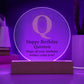Happy Birthday Quinton v01 - Circle Acrylic Plaque