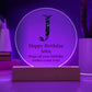 Happy Birthday John v03 - Circle Acrylic Plaque