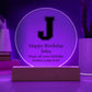Happy Birthday John v02 - Circle Acrylic Plaque