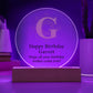 Happy Birthday Garrett v01 - Circle Acrylic Plaque