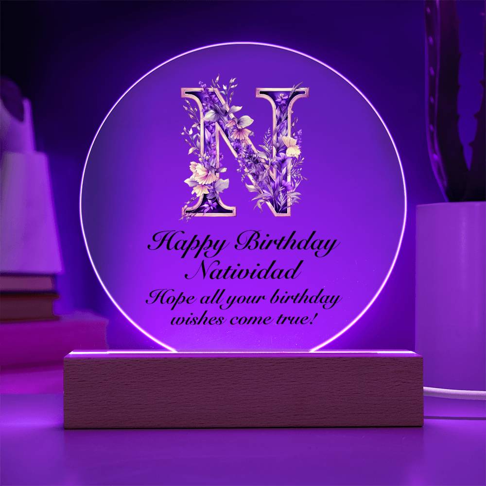 Happy Birthday Natividad v02 - Circle Acrylic Plaque